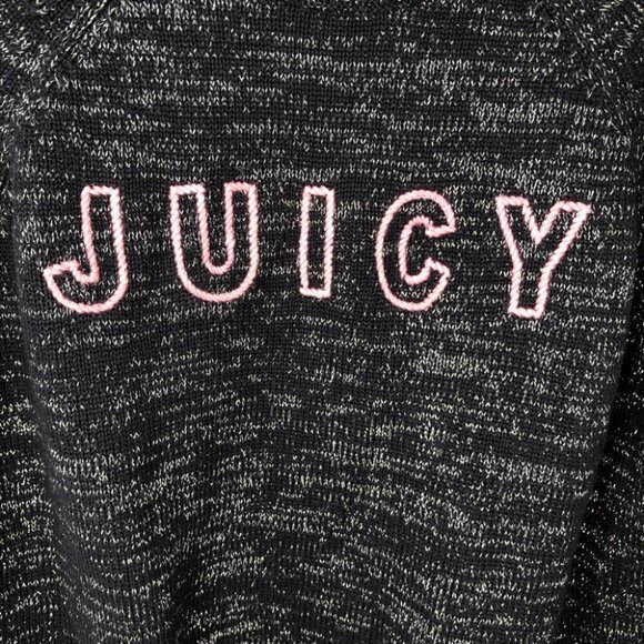 JUICY Couture Marled  Blue Logo Knit Crewneck Sweater Size Medium - Picture 4 of 7